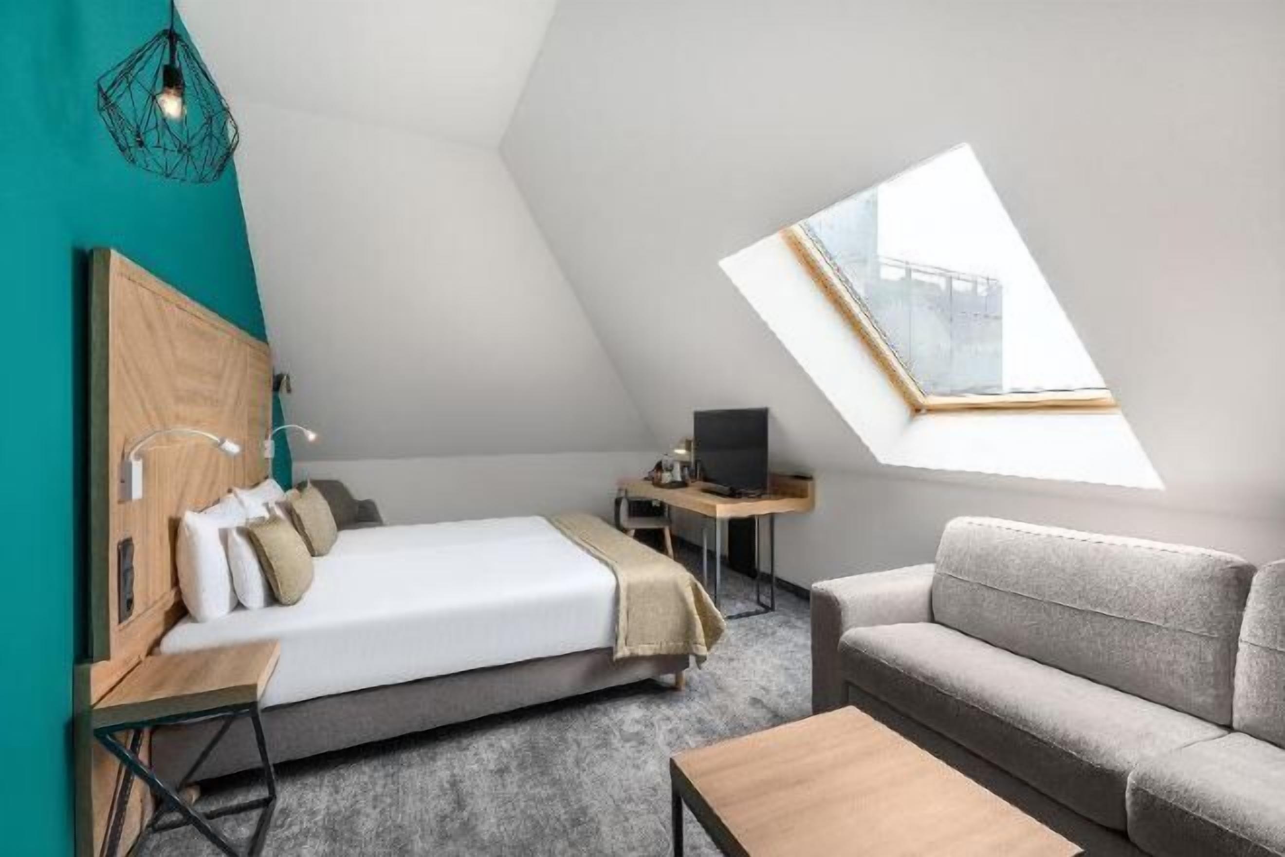 Premium bedding, memory-foam beds, in-room safe, desk