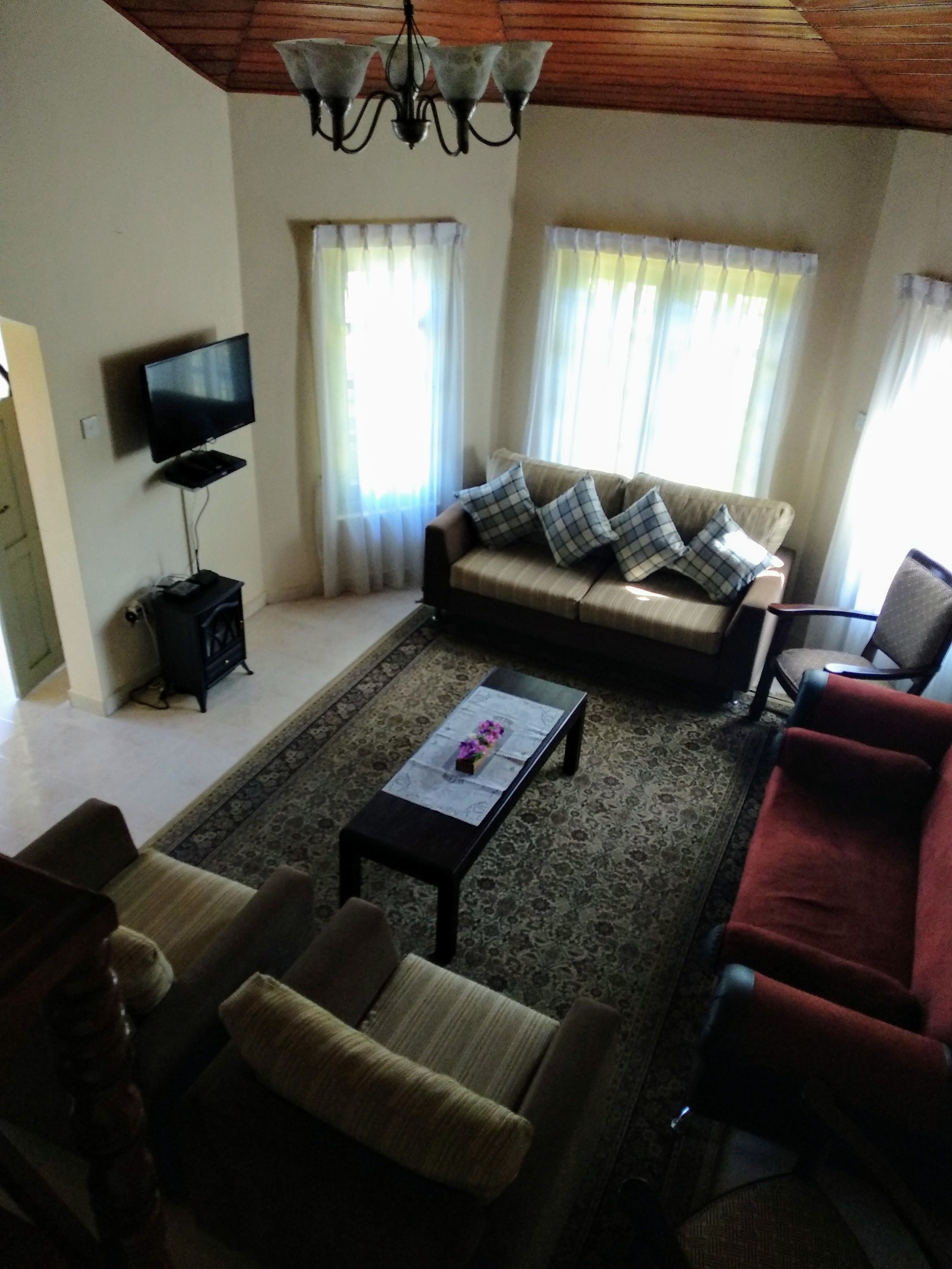 Flat-screen TV, DVD player