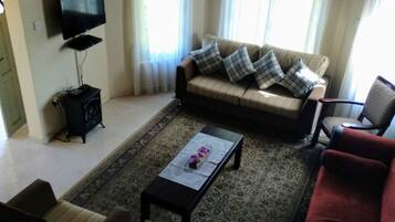 Flat-screen TV, DVD player