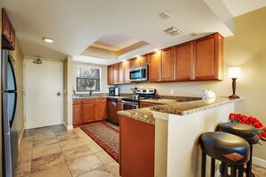 Condo, Multiple Beds, Canal View (2 Bedrooms) | Private kitchen | Full-size fridge, microwave, oven, stovetop - Bay Shore 207 (Indian Shores)