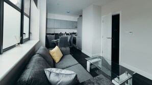 Leilighet, 1 dobbeltseng | Oppholdsområde