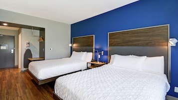 Room, 2 Queen Beds | Pillowtop beds, desk, blackout drapes, iron/ironing board