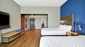 Room, 2 Queen Beds, Accessible, Bathtub (Mobility & Hearing) | Pillowtop beds, desk, blackout drapes, iron/ironing board