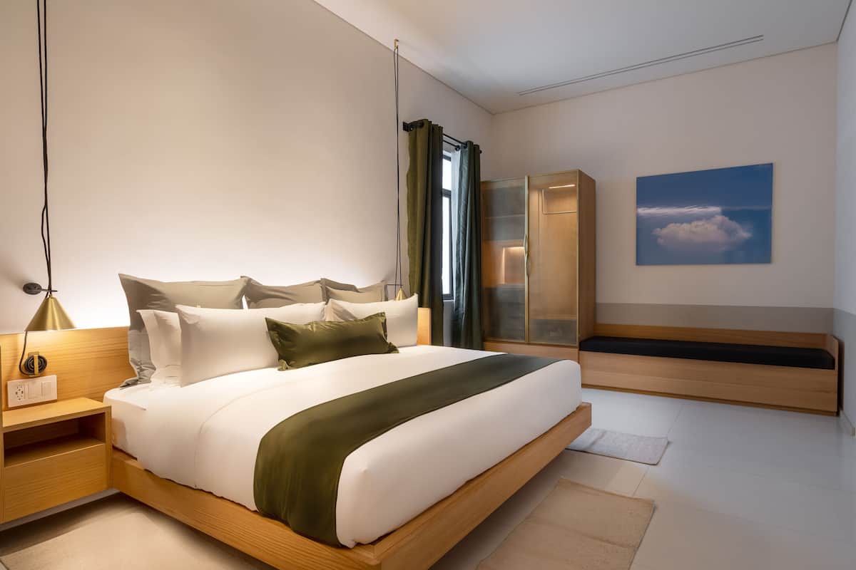 Room, 1 King Bed, Accessible (Roll-In Shower) | Down duvets, in-room safe, individually decorated, desk