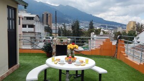 Outdoor dining - Hostal Eura (Quito)