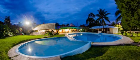 2 outdoor pools, open 8:00 AM to 10:00 PM, sun loungers