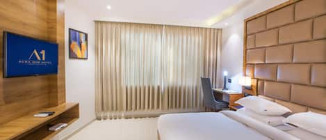 Värdeförvaringsskåp på rummet, skrivbord, extrasängar och gratis wi-fi