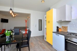 Panoramic Apartment, Multiple Beds, Sea View | Living area | Flat-screen TV - Luxury Apartment Mio (Podstrana)