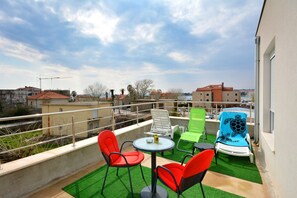 Panoramic Apartment, Multiple Beds, Sea View | Terrace/patio