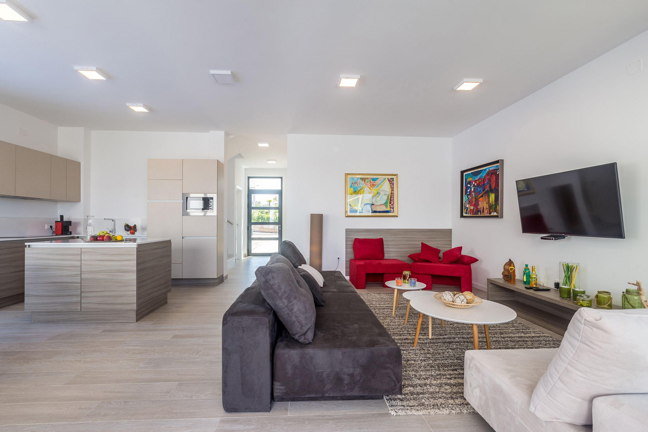 Luxury Villa, 4 Bedrooms, Private Pool, Sea View | Living area | 52-inch Smart TV with satellite channels, TV