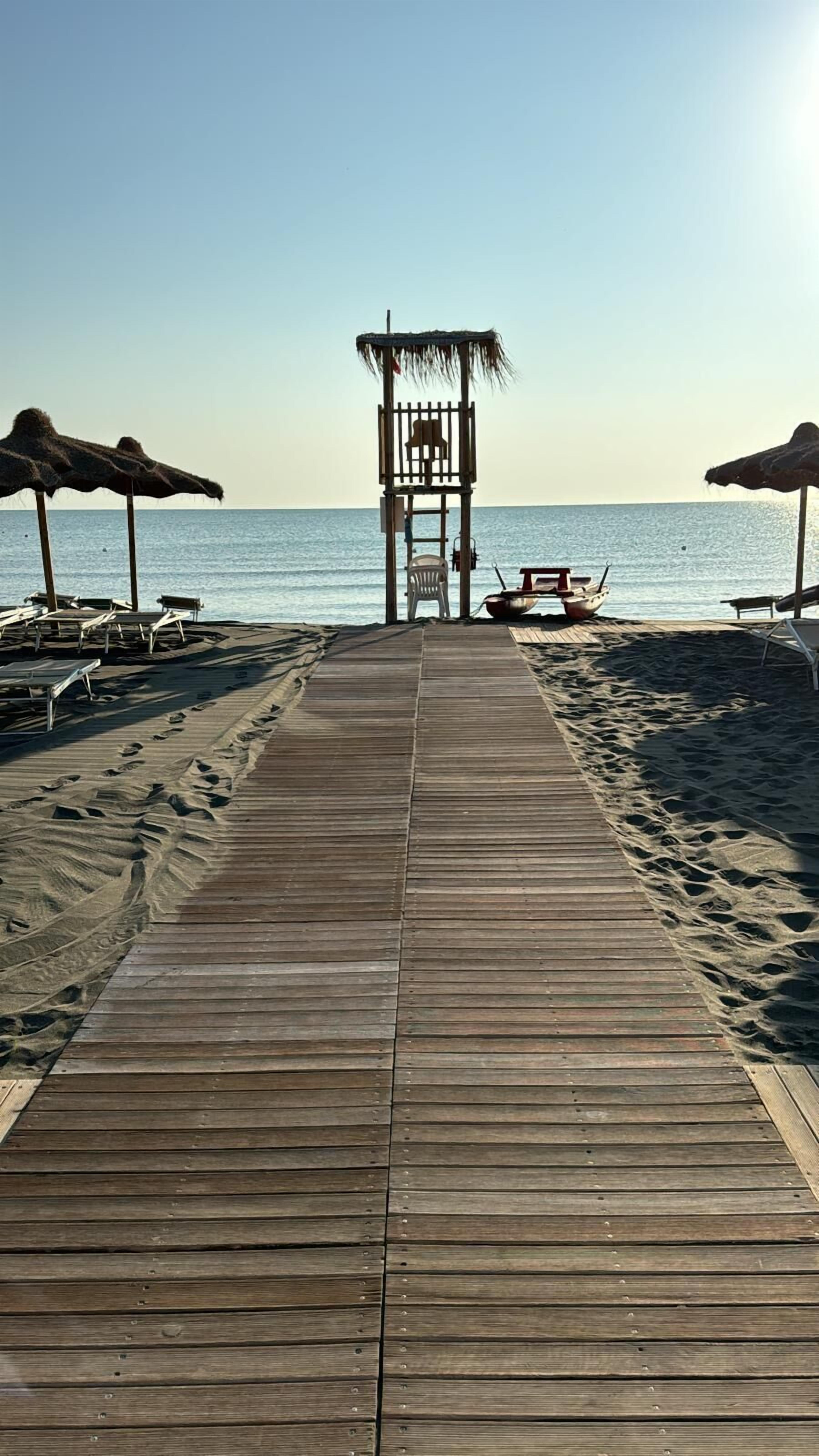 Aan een privéstrand