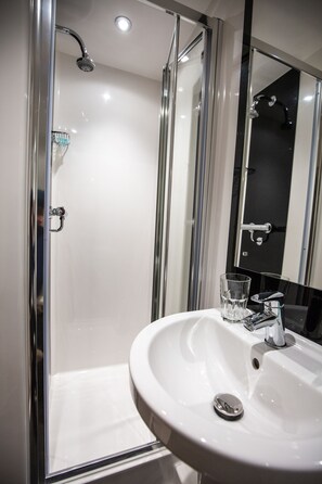 Chambre, 1 lit double | Douche de la salle de bain