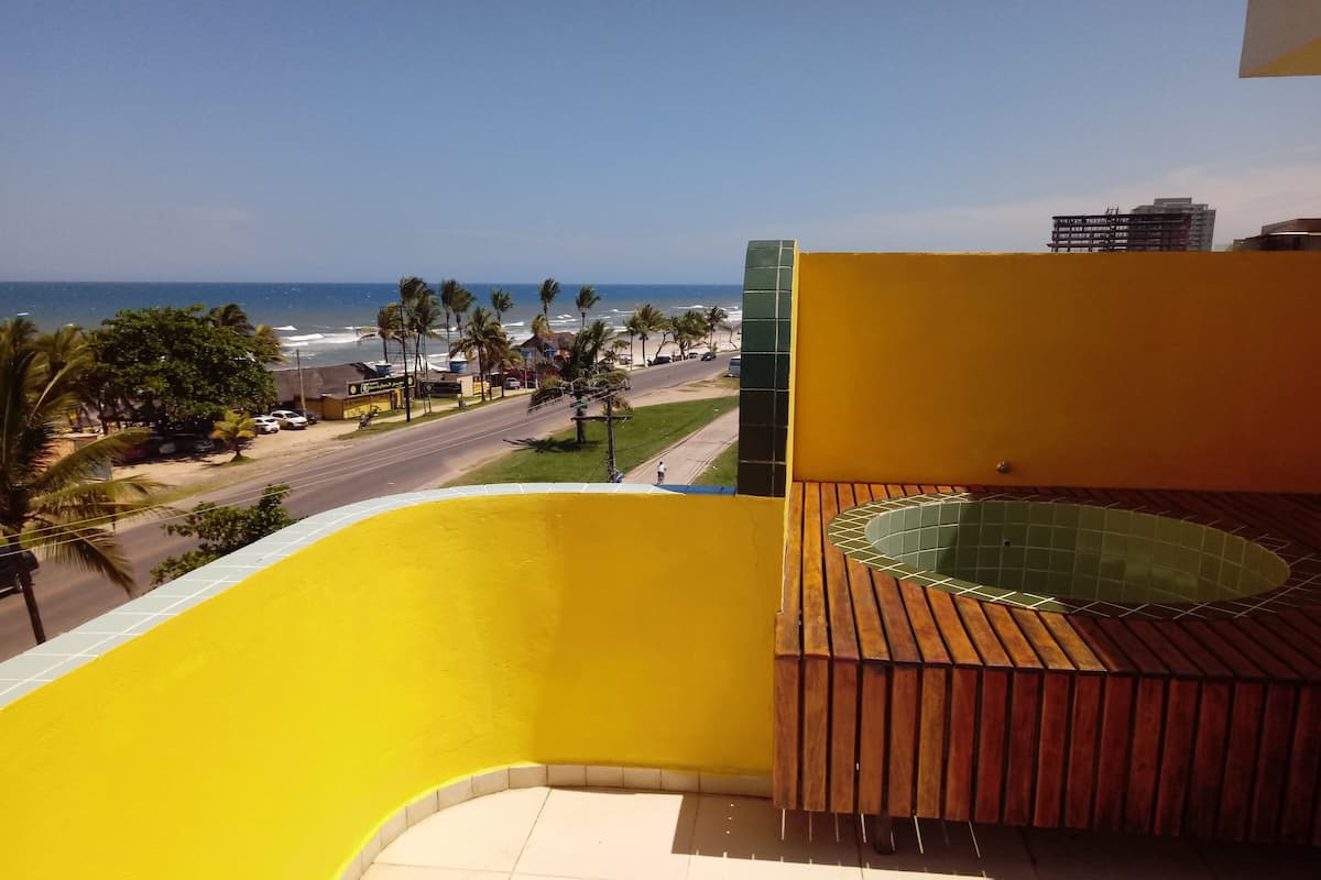 Cobertura família, 3 quartos, piscina particular, de frente para a praia (302C) | Piscina particular
