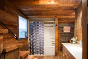 Bathtub, jetted tub, hair dryer, soap
