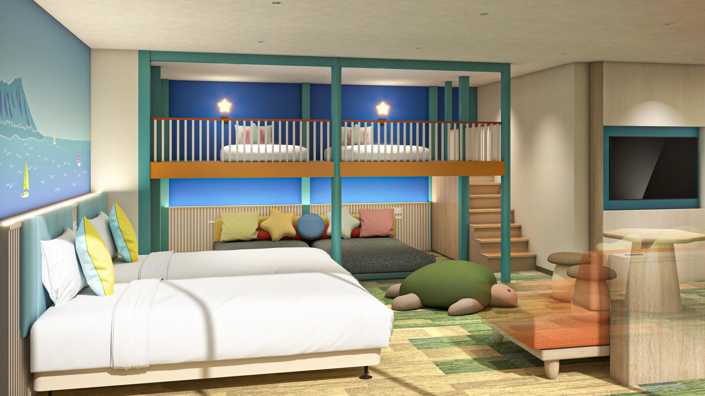 Deluxe Room, Non Smoking (Kids, Makana) | Peti besi dalam bilik, cadar katil 
