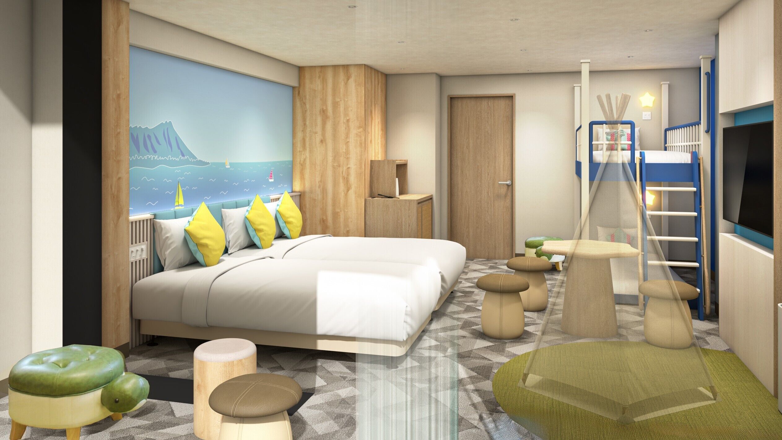 Room, Non Smoking (Kids Room Kukuna, Private Bathroom) | Peti besi dalam bilik, cadar katil 