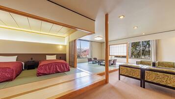 Zimmer, Nichtraucher (Japanese-Western style, Yasuragi C) | Zimmersafe, Bettwäsche