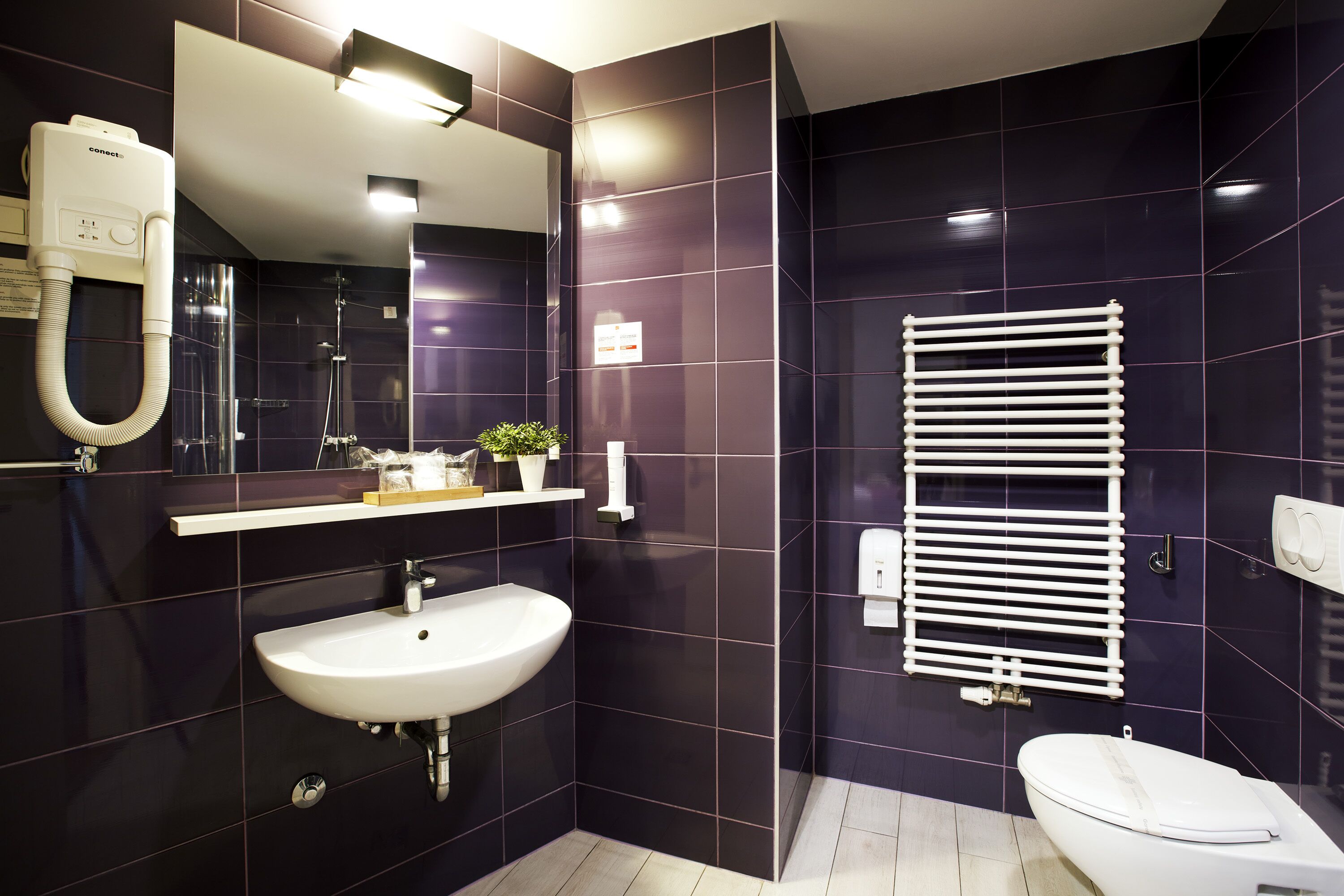 shower, rainfall showerhead, free toiletries, hair dryer