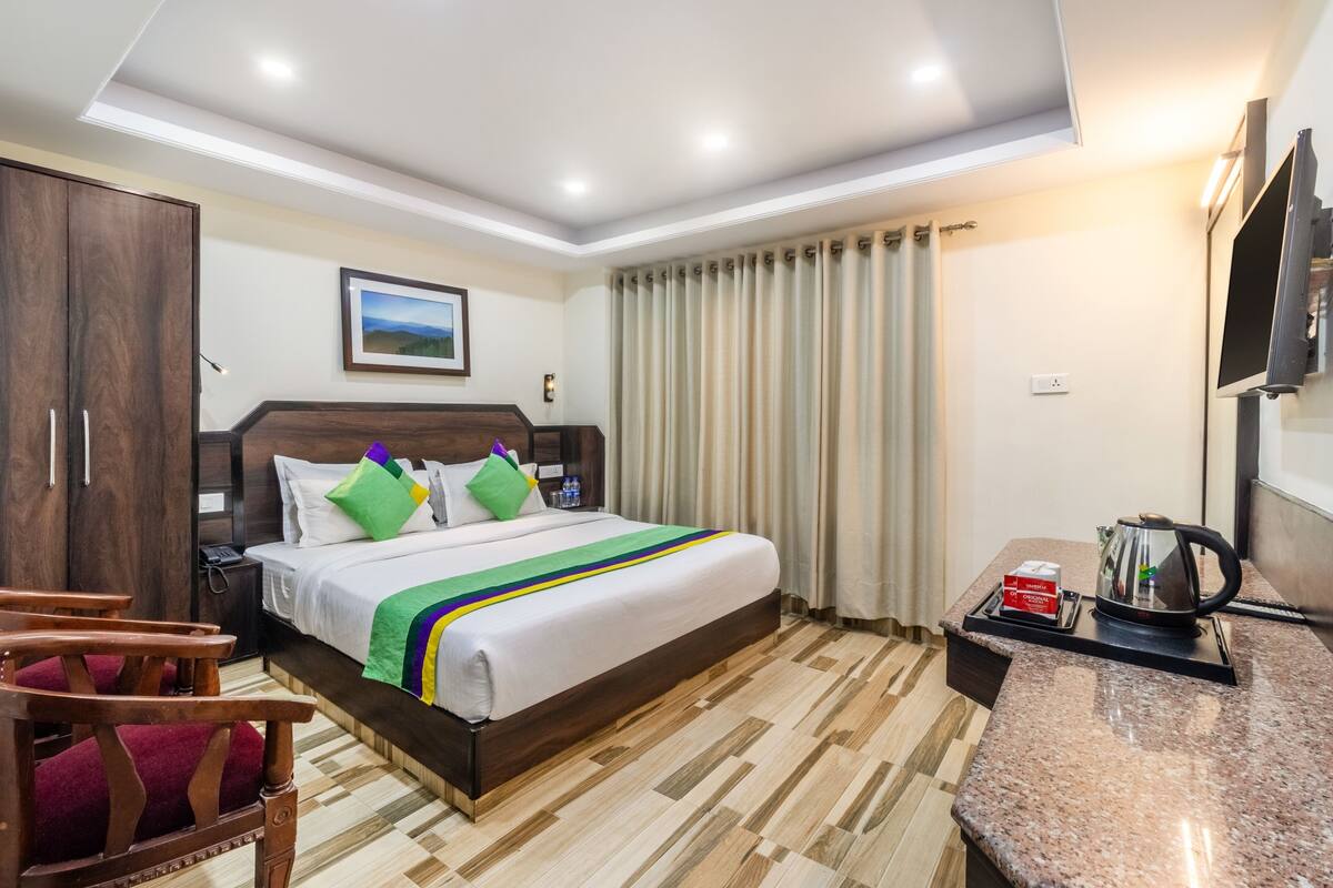 Habitación doble económica, 1 cama King size | Escritorio, camas extra, wifi gratis y ropa de cama
