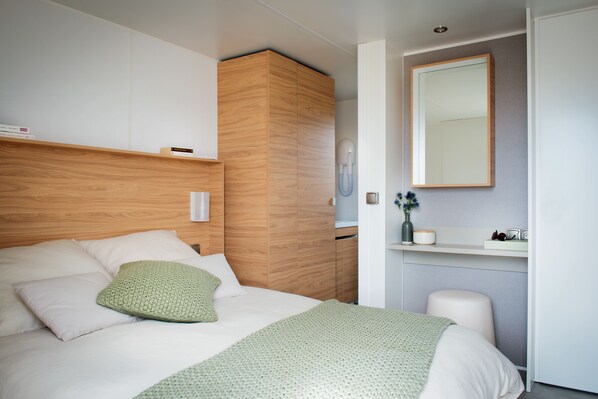 Individually decorated, individually furnished, desk, iron/ironing board