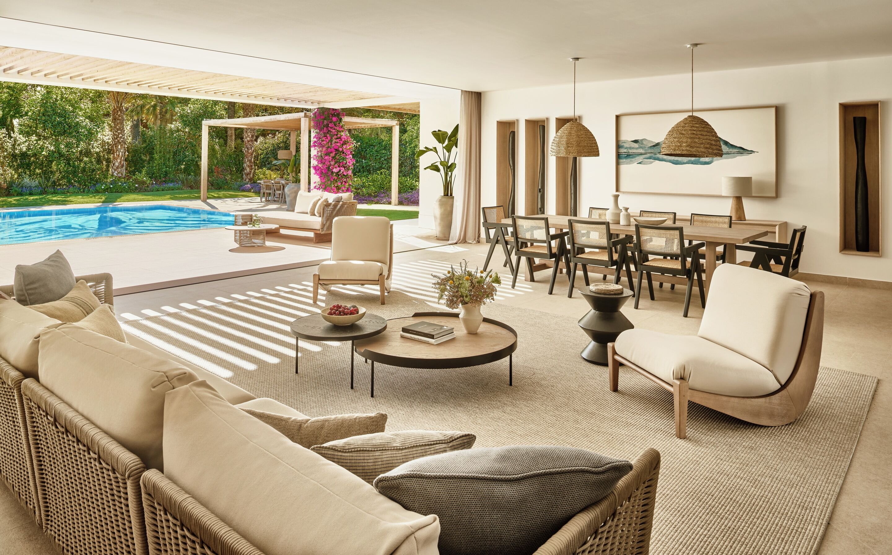 Villa Deluxe - 4 sovrum - privat pool - utsikt mot trädgården | Minibar, värdeförvaringsskåp på rummet och skrivbord