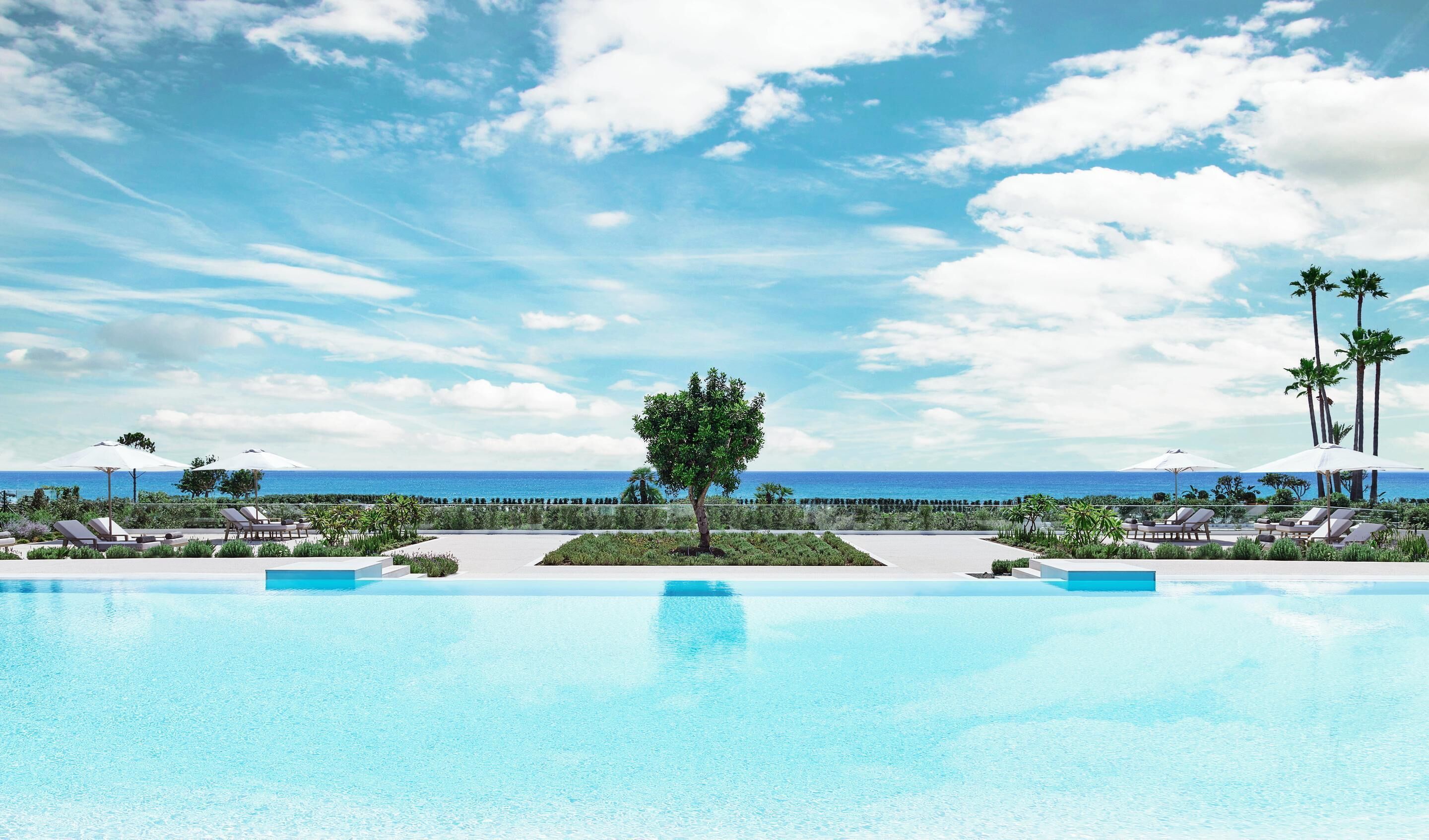 indoor pool, 6 outdoor pools, pool loungers