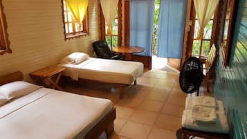 Triple Room, Multiple Beds, Garden Area | Iron/ironing board, free WiFi, bed sheets