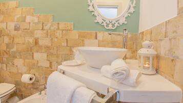 Shower, free toiletries, hair dryer, bathrobes