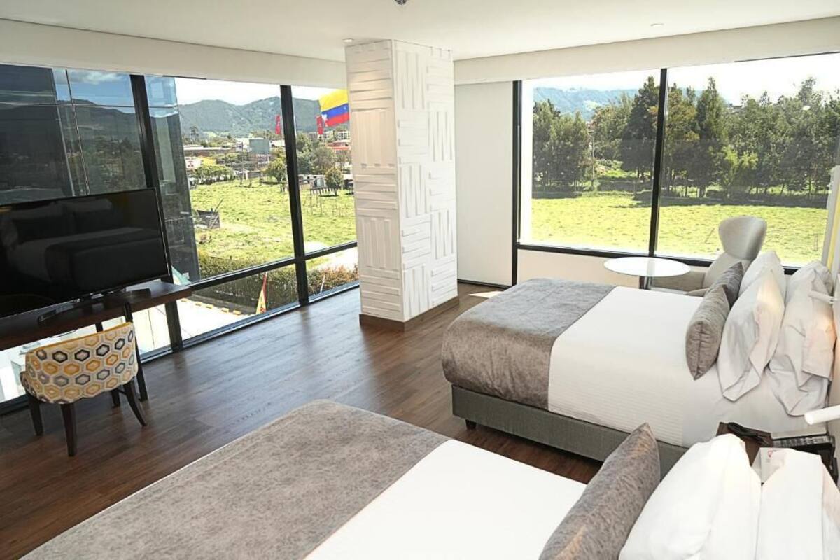 deluxe room, 2 double beds | view from room