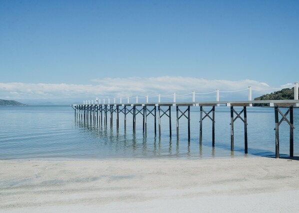 Private beach, sun-loungers, snorkelling, kayaking