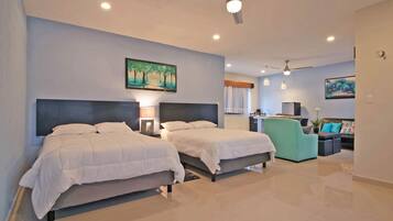 Junior Cabin, 2 Double Beds | 1 bedroom, down comforters, individually decorated, rollaway beds