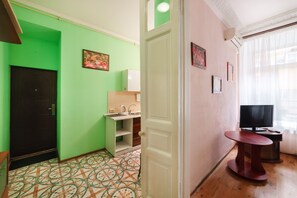 Familieleilighet, 1 queensize-seng med sovesofa | Eget kjøkken | Mikrobølgeovn