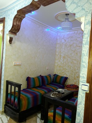 Comfort Apartment, 2 Bedrooms, Balcony, Mountainside | Living area | Flat-screen TV