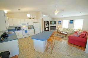 Fridge, microwave, oven, stovetop - KD2035- Cute beach bungalow with 3 bedrooms, and 2 baths, Theatre Room! (Kill Devil Hills)