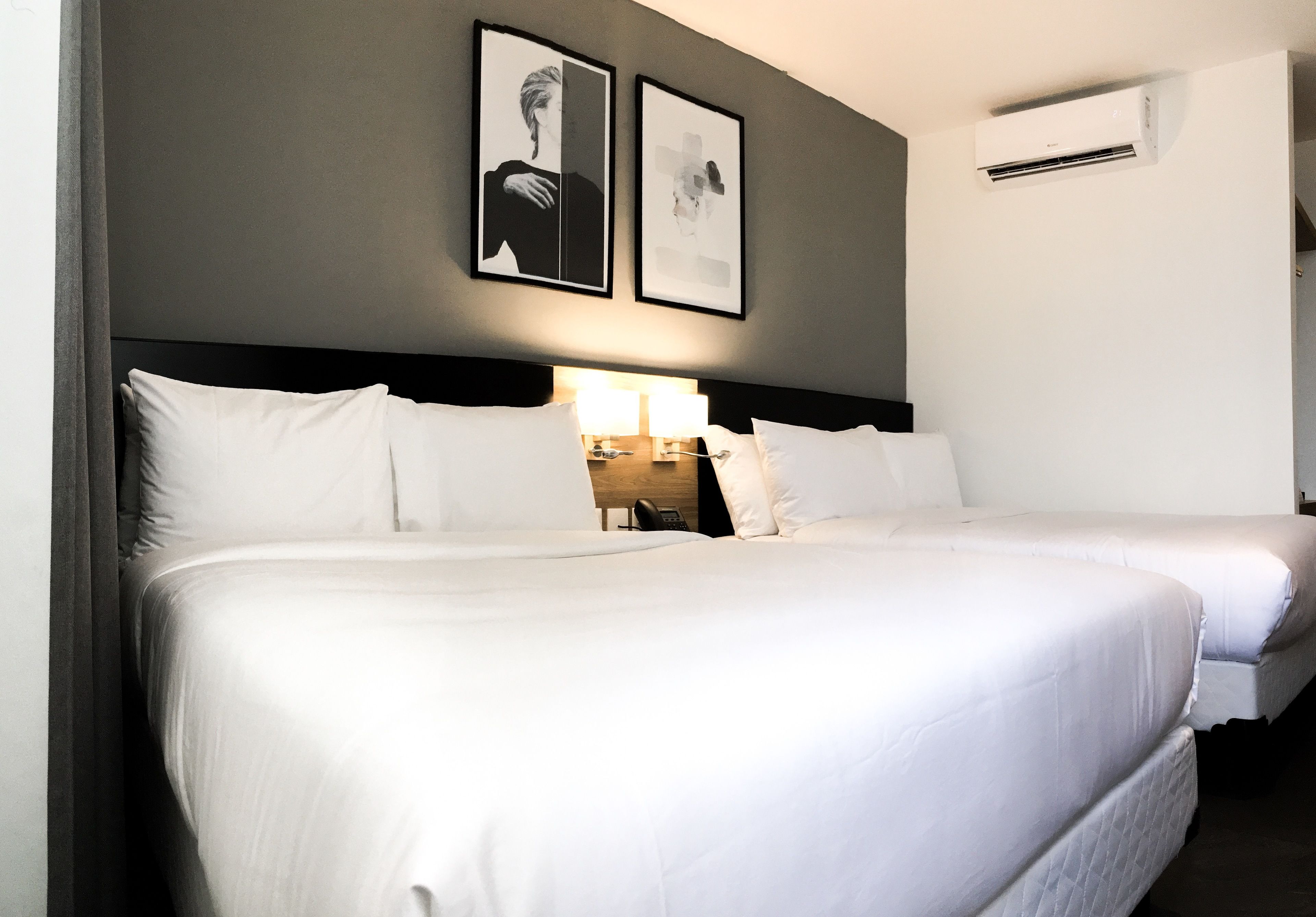 basic double room, 2 double beds, non smoking | premium bedding, in-room safe, individually furnished, blackout curtains