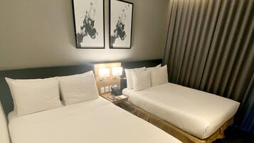 Basic Double Room, 2 Double Beds, Non Smoking | Premium bedding, in-room safe, individually furnished, blackout curtains