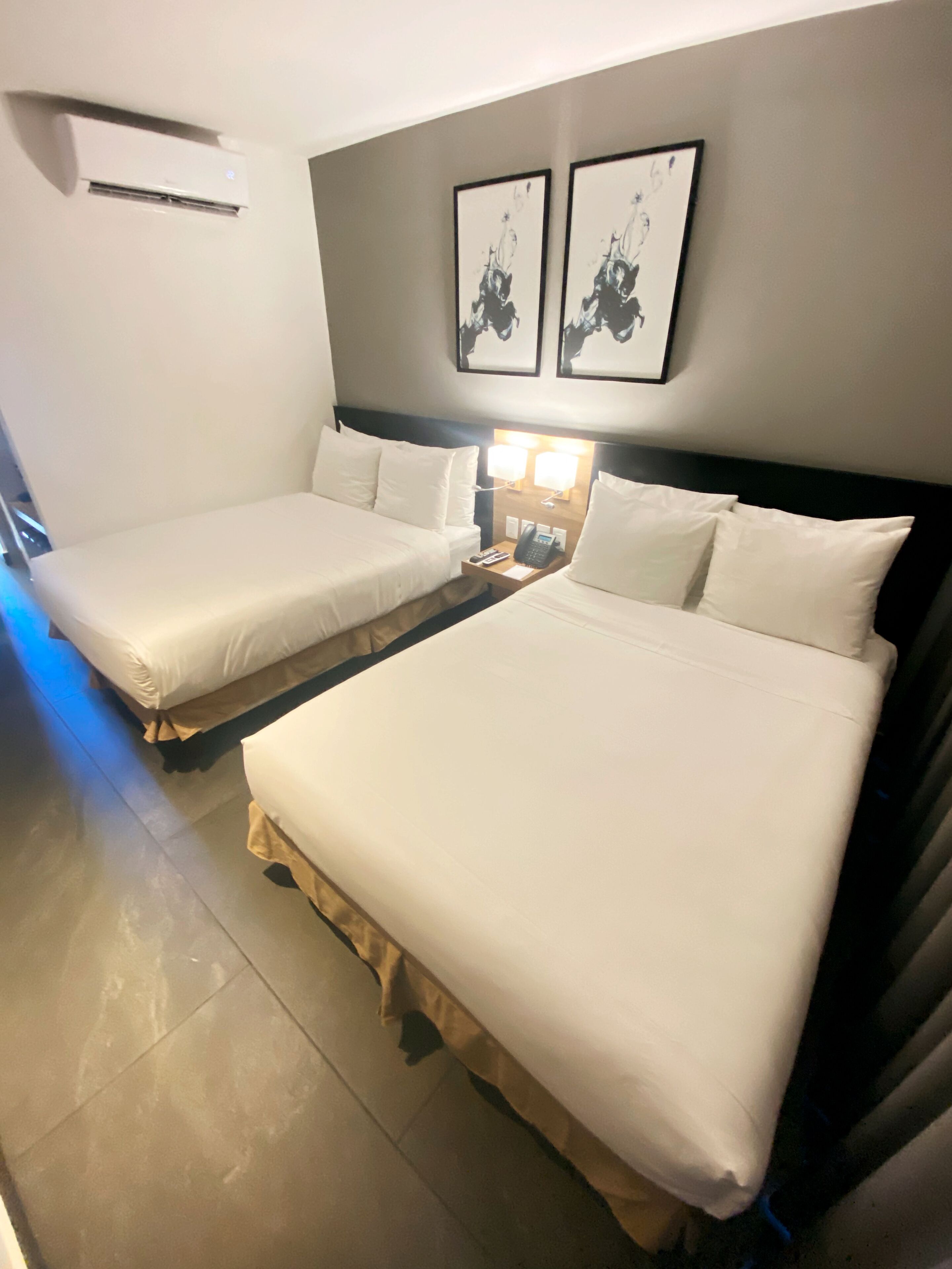 basic double room, 2 double beds, non smoking | premium bedding, in-room safe, individually furnished, blackout curtains