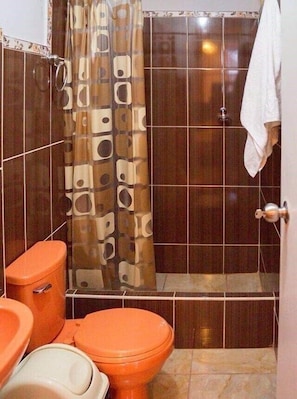 Towels, soap, shampoo, toilet paper