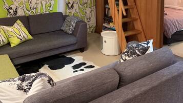 LCD TV, DVD player, stereo