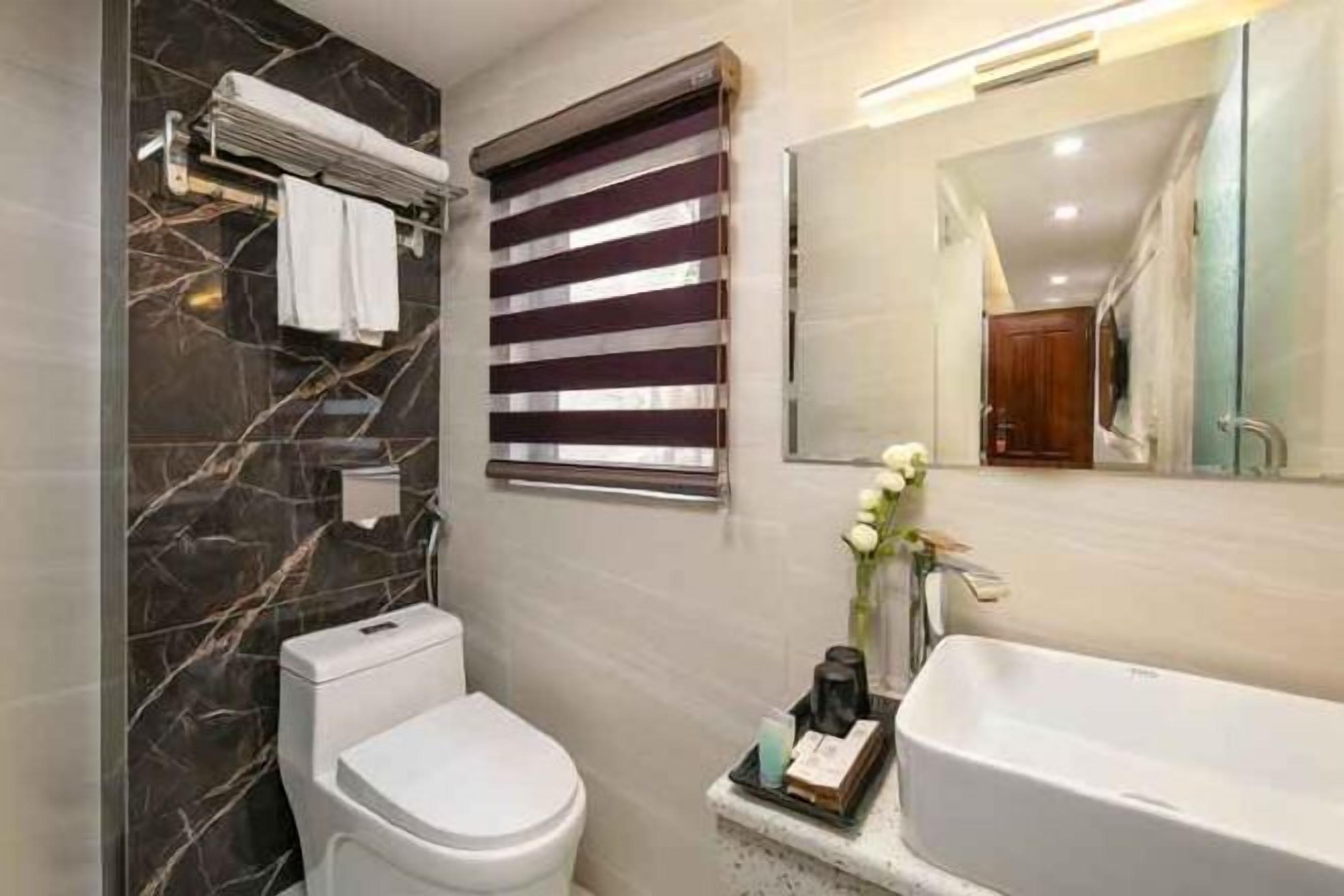 Bathroom | Shower, free toiletries, hair dryer, bathrobes