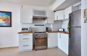 Fridge, microwave, coffee/tea maker, blender - Elegant Modern Business Ready Apt Panoramic 413 (Santo Domingo)