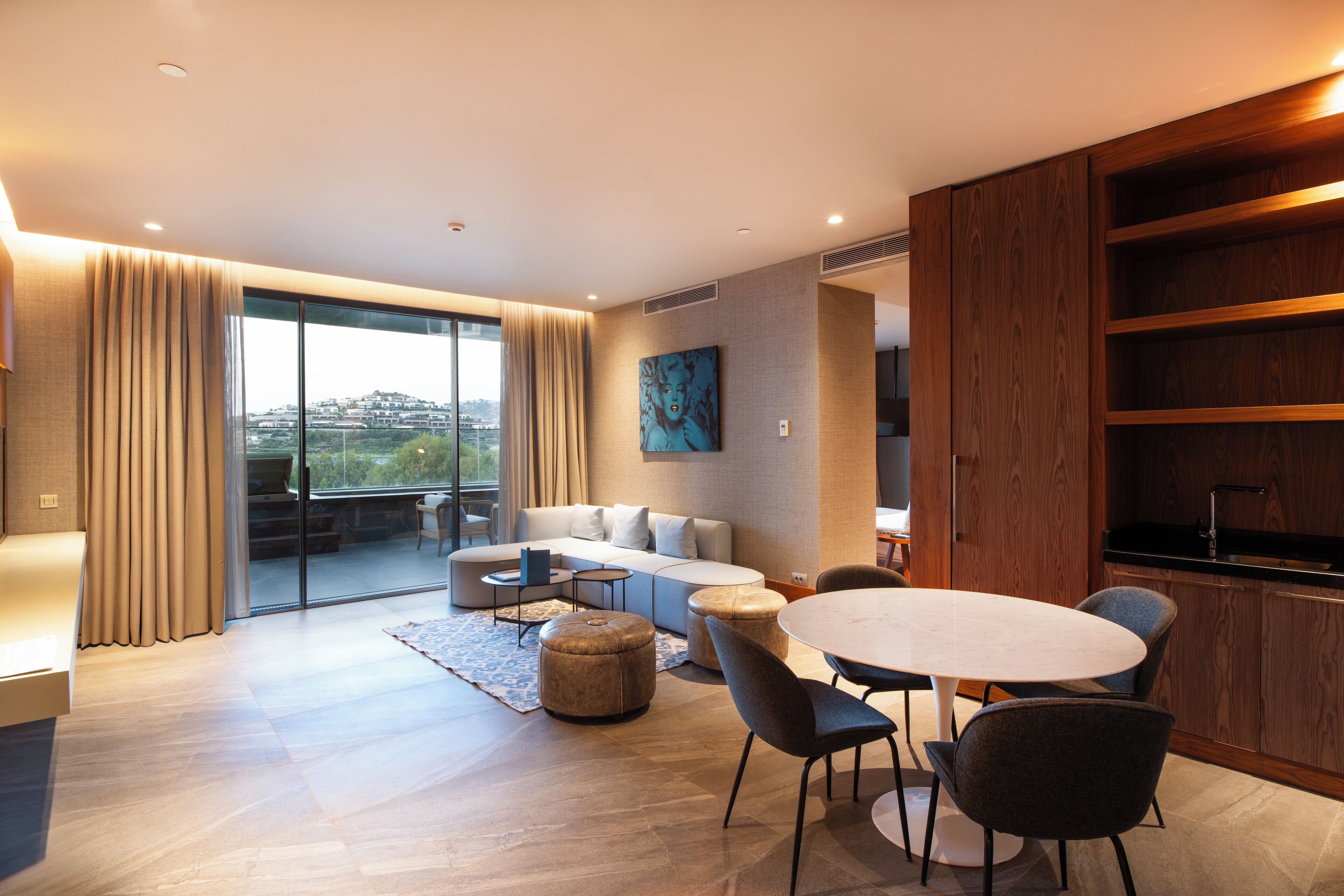 presidential suite private pool&terrace | living area | led tv