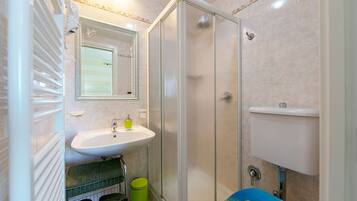 Shower, hair dryer, toilet paper