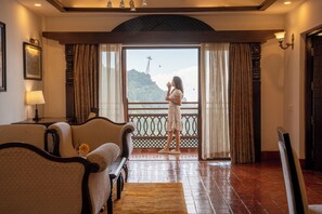 Presidential Suite, City View | Premium bedding, in-room safe, desk, laptop workspace - Chandragiri Hills Resort Kathmandu-Luxury in the Clouds (Chandragiri)