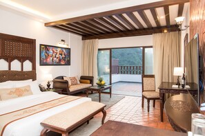 Premium bedding, in-room safe, desk, laptop workspace - Chandragiri Hills Resort Kathmandu-Luxury in the Clouds (Chandragiri)