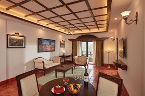 Presidential Suite, City View Complimentary Cable Car Ride | Premium bedding, in-room safe, desk, laptop workspace - Chandragiri Hills Resort Kathmandu-Luxury in the Clouds (Chandragiri)