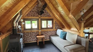 Een televisie en een open haard