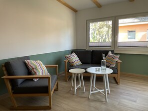 TV, lareira, mesa de pingue-pongue, livros