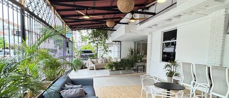 Outdoor banquet area