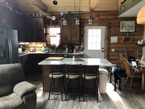 Interior - 3 BR LOG Cabin,  6 miles west of Custer. Secluded and ready for you and your pet (Custer)